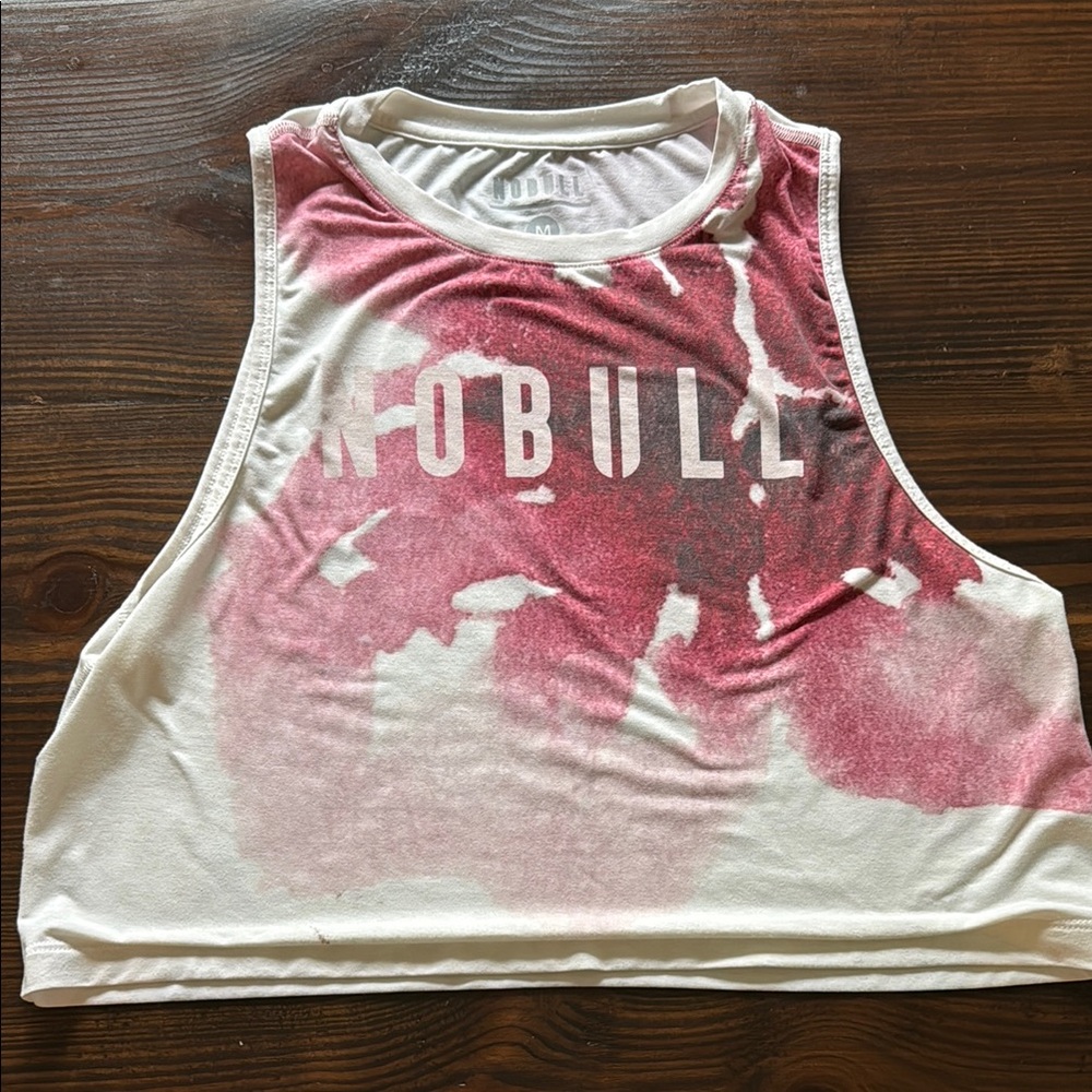 Nobull Women's Pink and White floral Crop Top